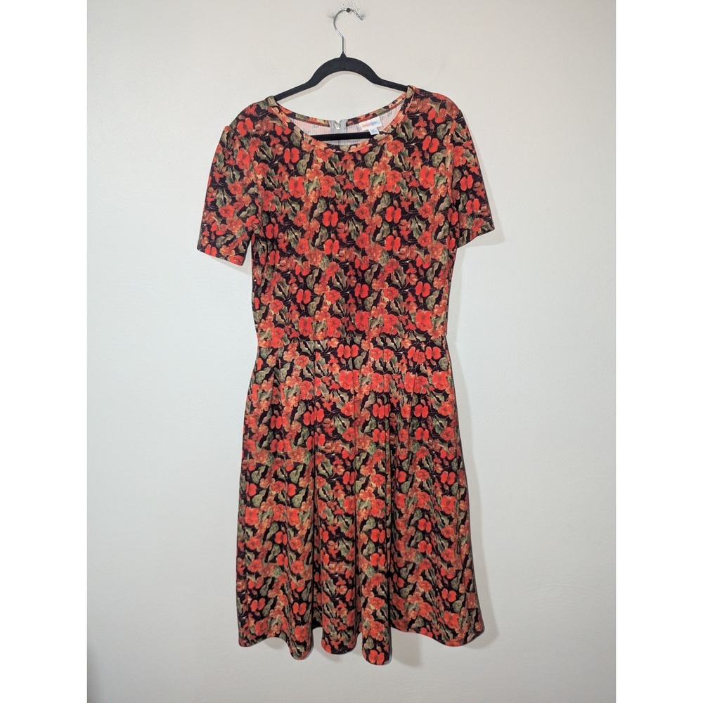 XL Lularoe Fall Floral Print Amelia Stretchy Dress